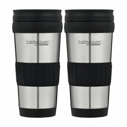 Thermos THERMOcafe Glass & Silicone Travel Tumbler 420ml 2 Pack