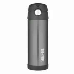 Thermos FUNtainer 470ml Water Bottle Stainless Steel Vacuum Insulated Charcoal