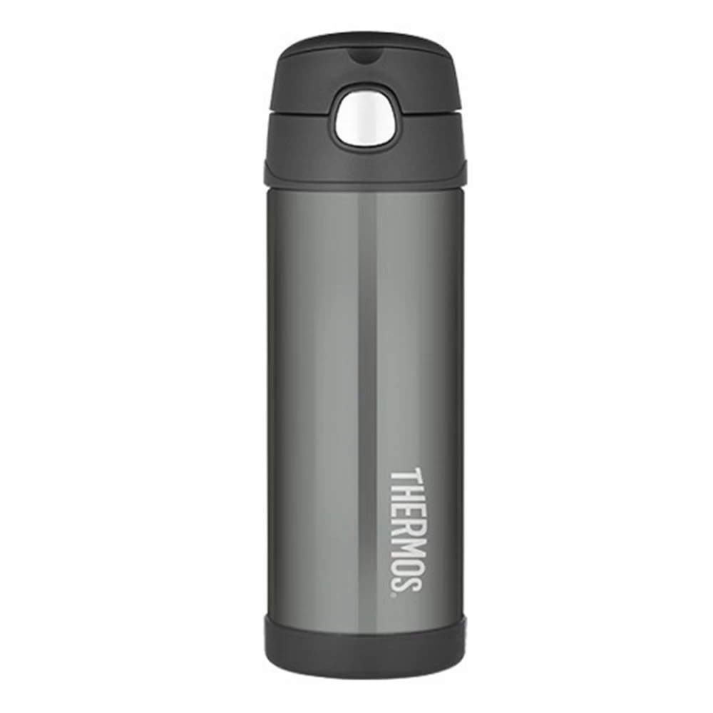 Thermos FUNtainer 470ml Water Bottle Stainless Steel Vacuum Insulated Charcoal