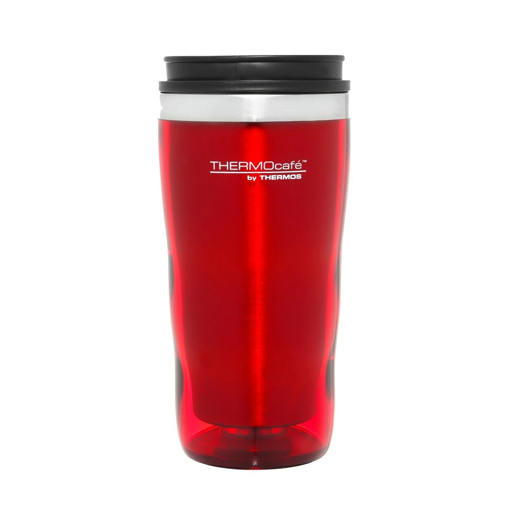 Thermos Stainless Steel Inner, Plastic Outer Travel Tumbler Red 470ml