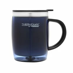 Thermos Stainless Steel Inner, Plastic Outer Desk Mug Blue 450ml
